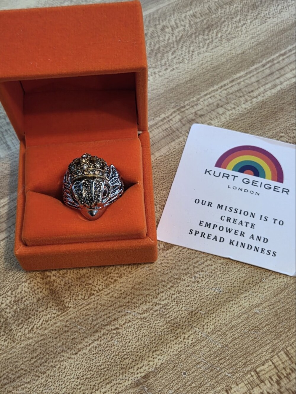 Kurt Geiger NWT Raven W/Crown Statment Ring NIB Size 8